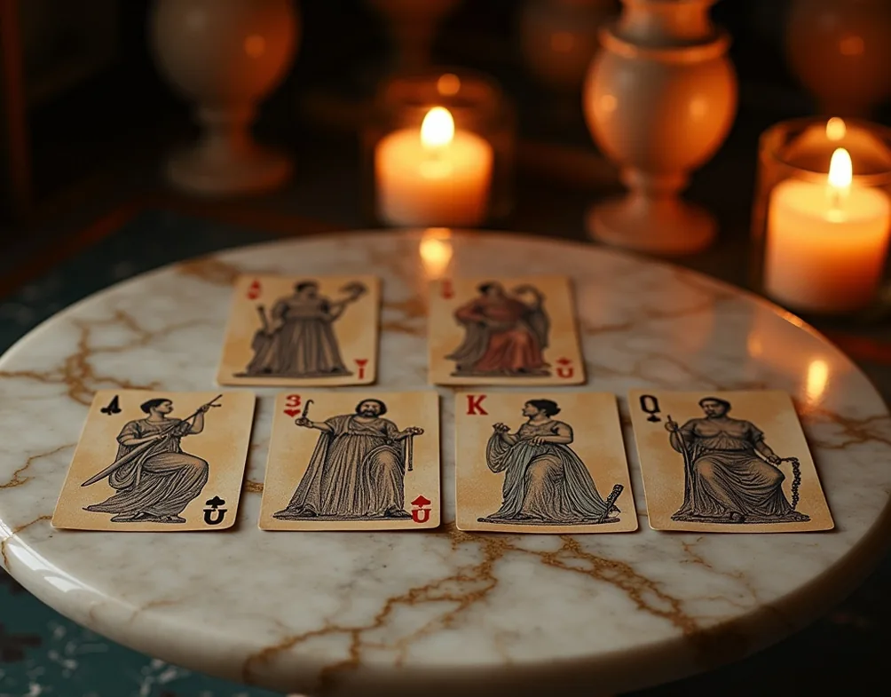 Playing cards with Greek gods illustrations